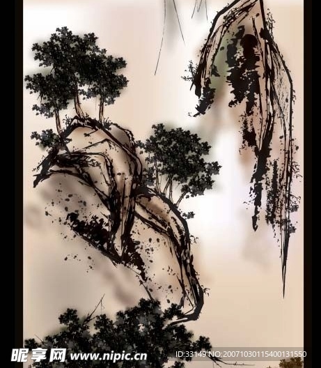仿古山水