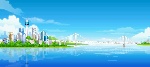 城市风光 跨海大桥 矢量图（背景）