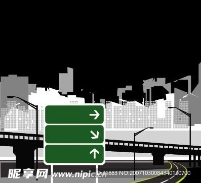 城市高速指示牌