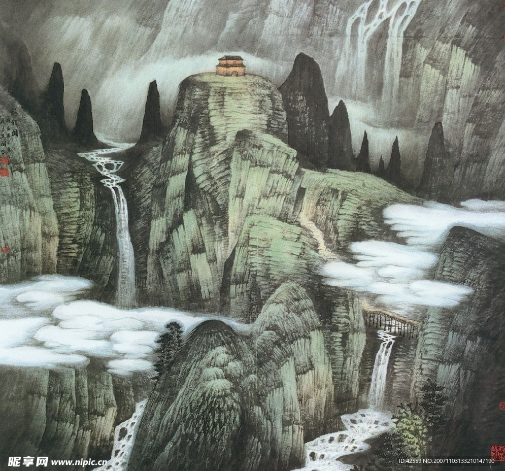 经典现代国画+说明系列五（20张）
