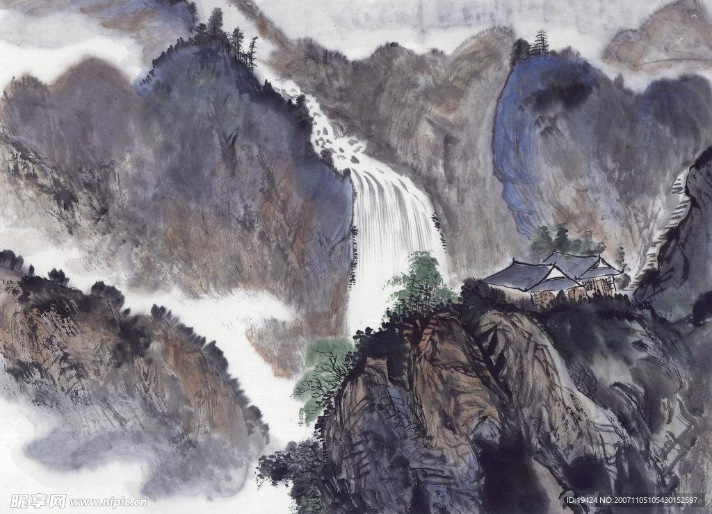 山水 水墨画 高清晰 300点