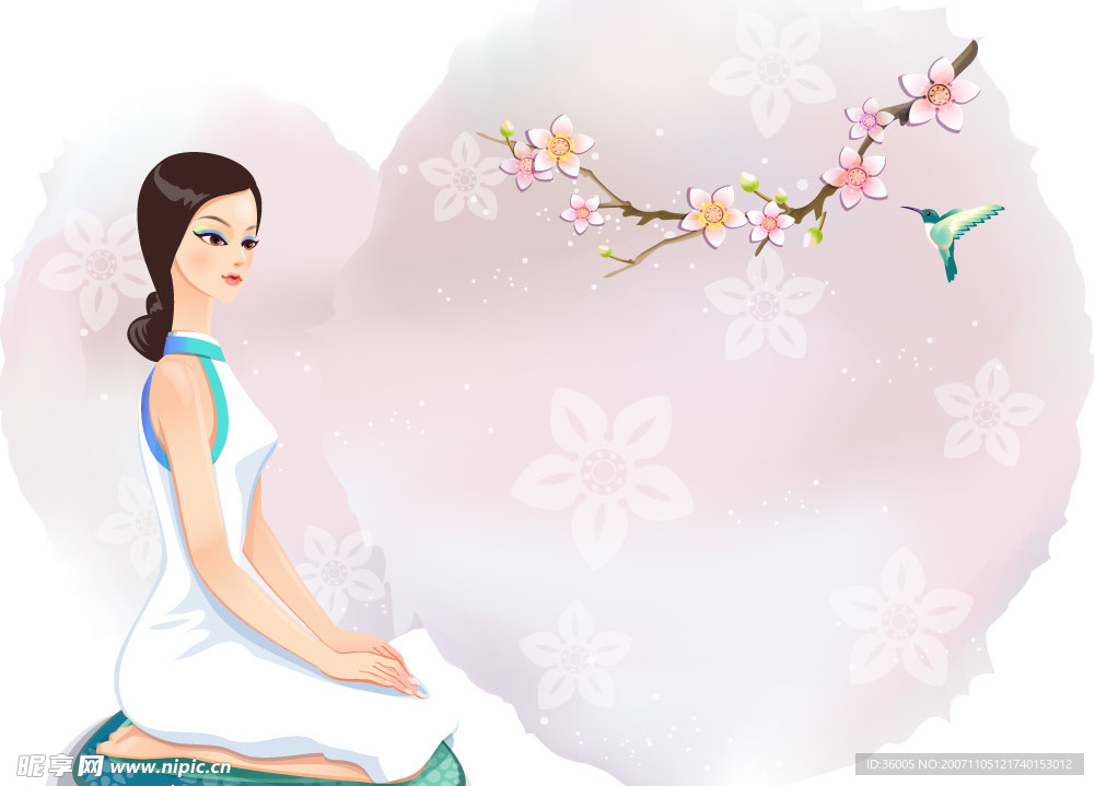 矢量古典美女