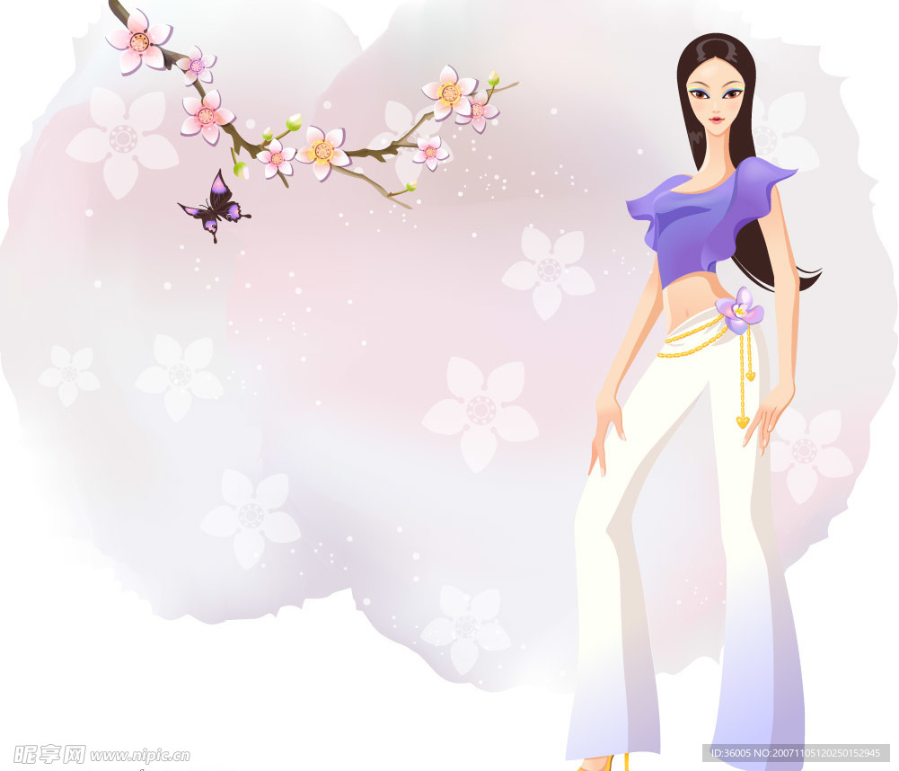 矢量古典美女