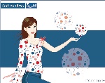 矢量手势美女