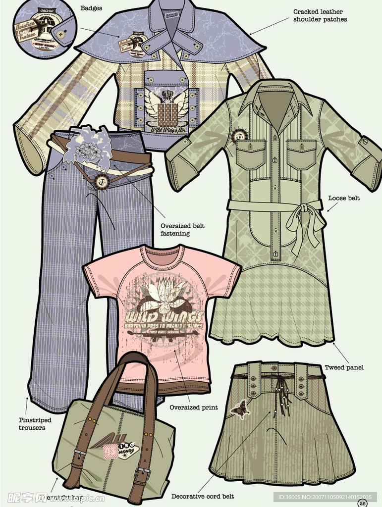 矢量时尚流行服饰
