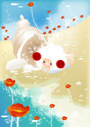 韩国插画,钮扣少女系列