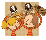 韩国插画,情人节之情侣系列