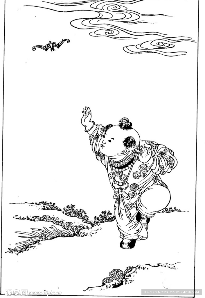 中国传统 吉祥图案 儿童 戏耍