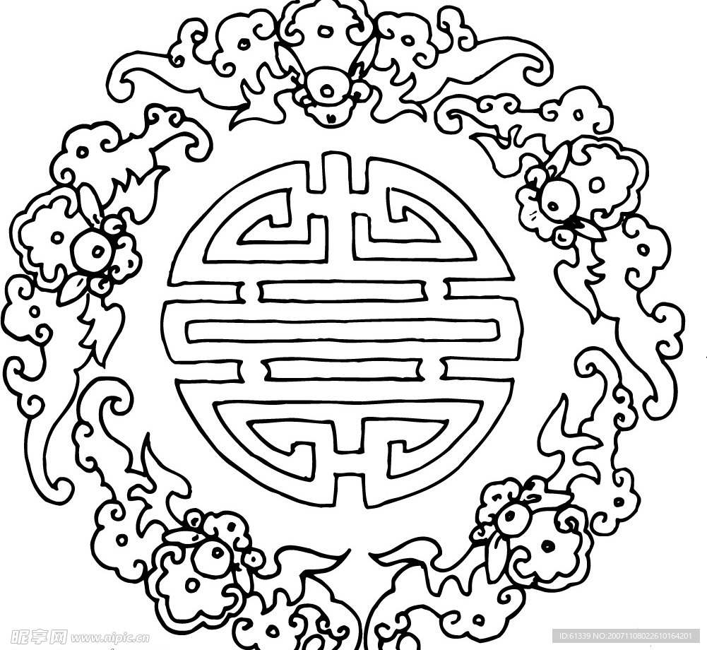 万字 蝙蝠纹  中国传统图案