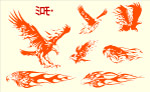 传统文化\雄鹰(流线型条纹)cdr矢量图