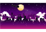 圣诞的城市夜空