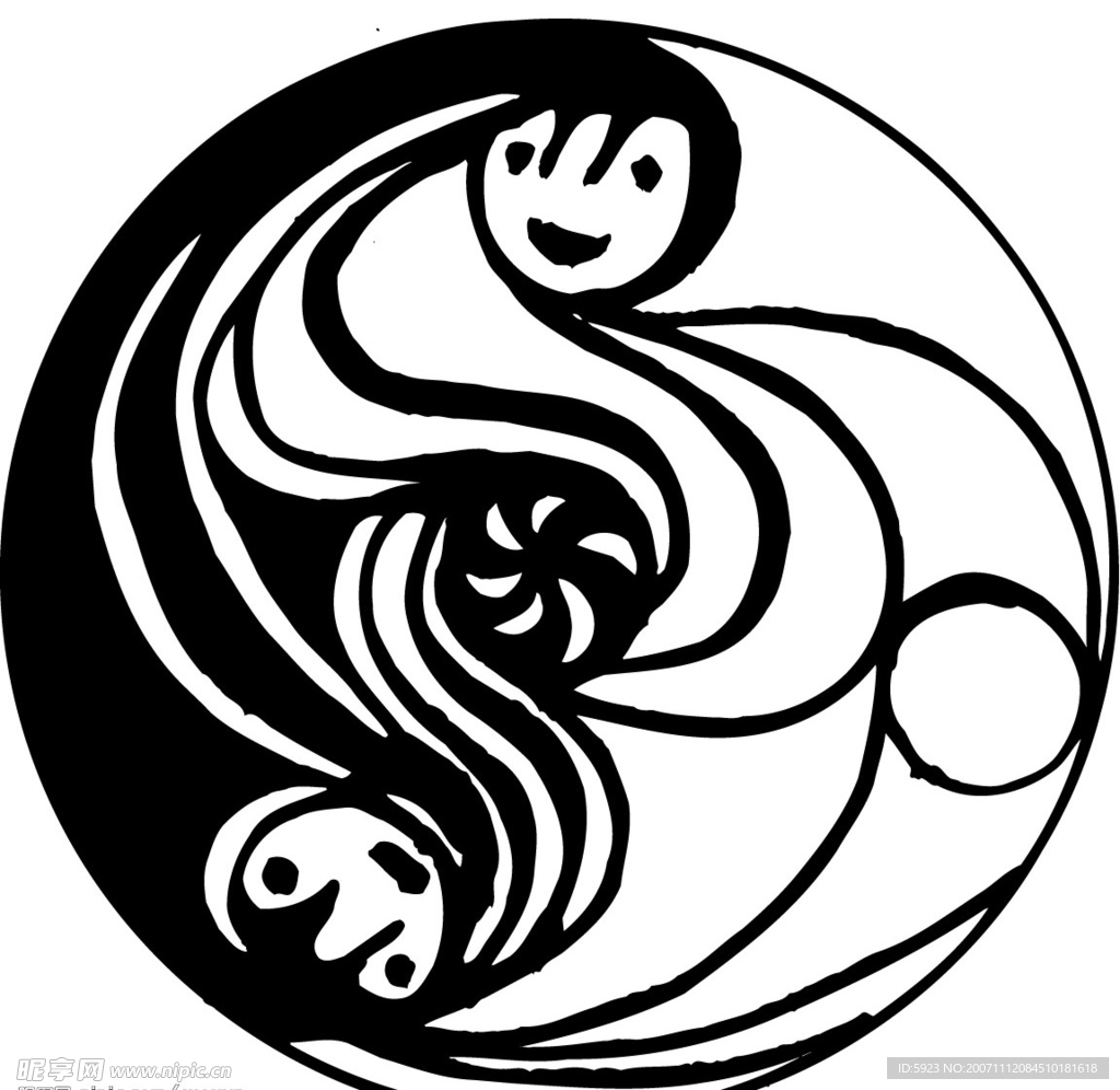 中国传统图案含春节门神