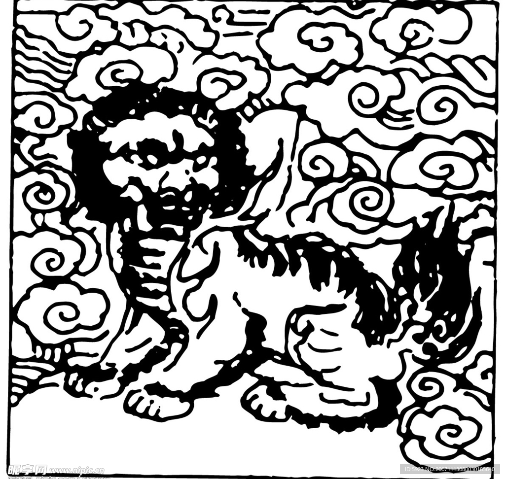 中国传统图案含春节门神