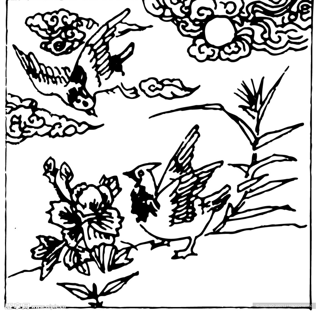 中国传统图案含春节门神