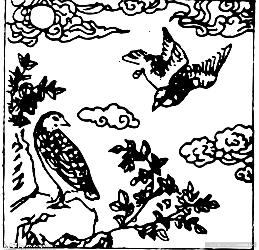 中国传统图案含春节门神