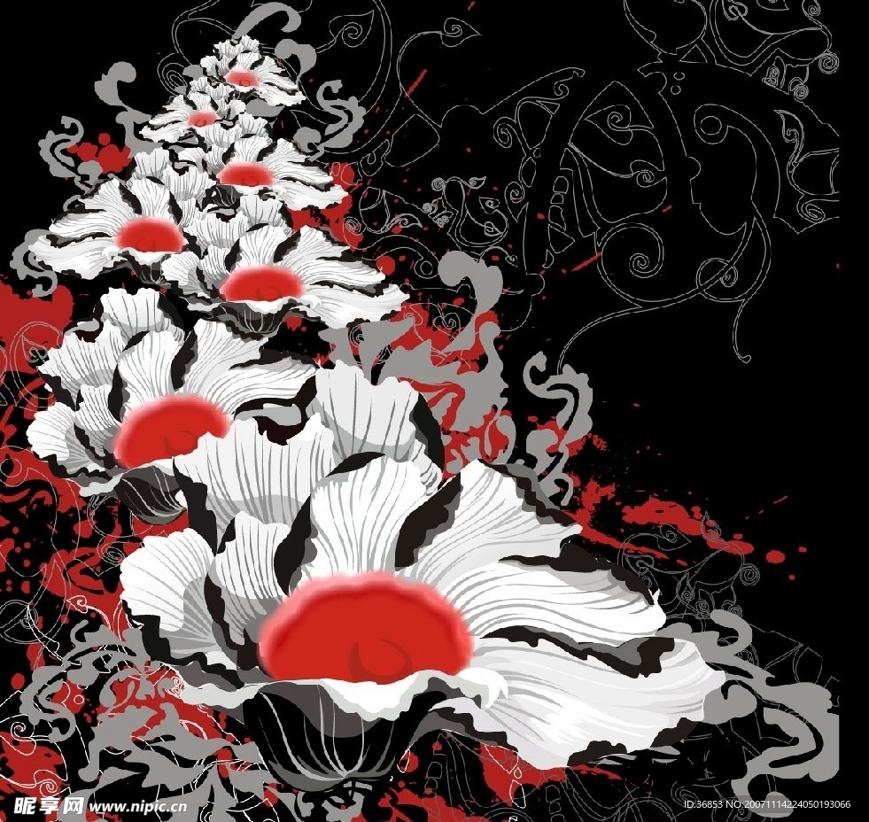 时尚花卉元素矢量素材