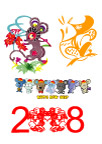鼠年贺卡喜庆模板新年素材