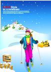 矢量冬季滑雪运动