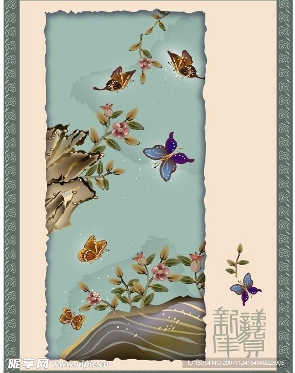 国画风景 蝴蝶