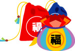 韩国传统新年符号福袋矢量图