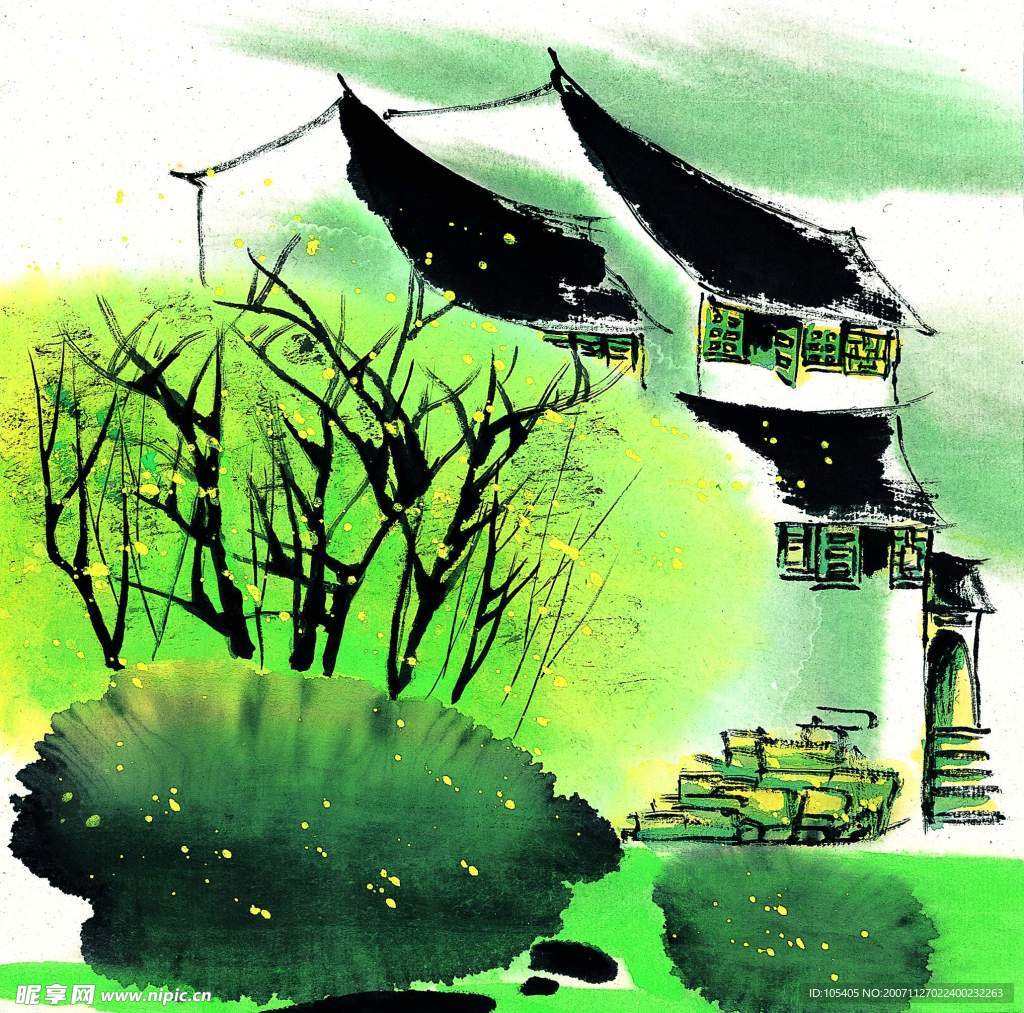 水彩画-春