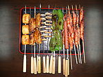 馒头 白果 青椒 玉米 虾