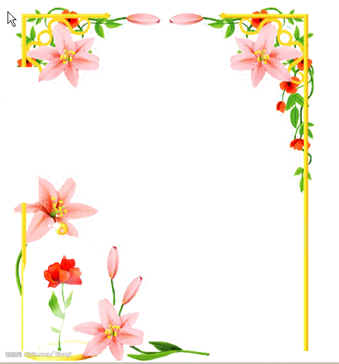手绘玫瑰花边框素材免费下载 - 觅知网