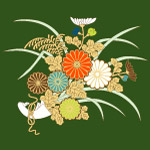 日本传统花卉植物图案矢量素材