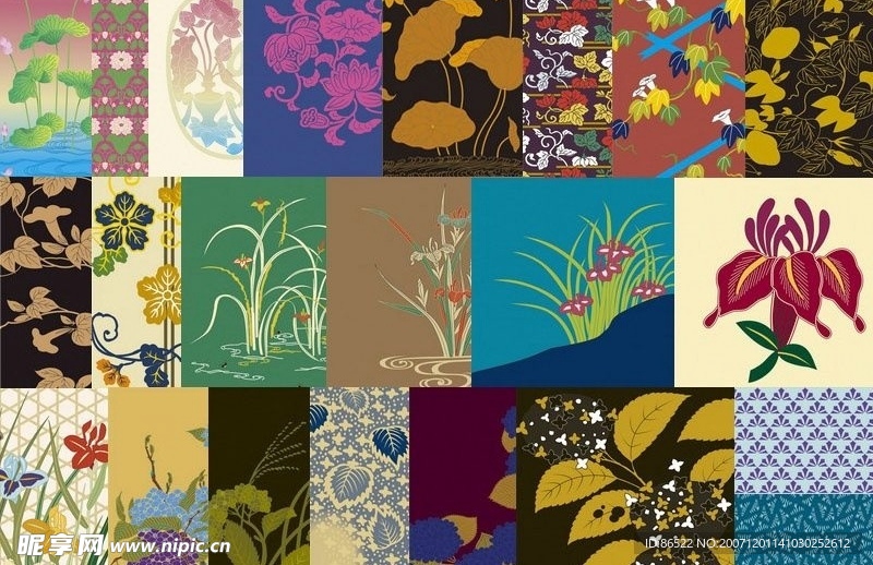 日本传统图案合集2-花卉植物(共22张)