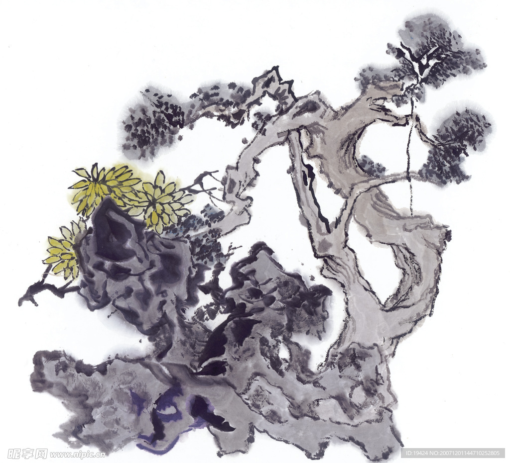 松树 水墨画 高分辩率 清晰4