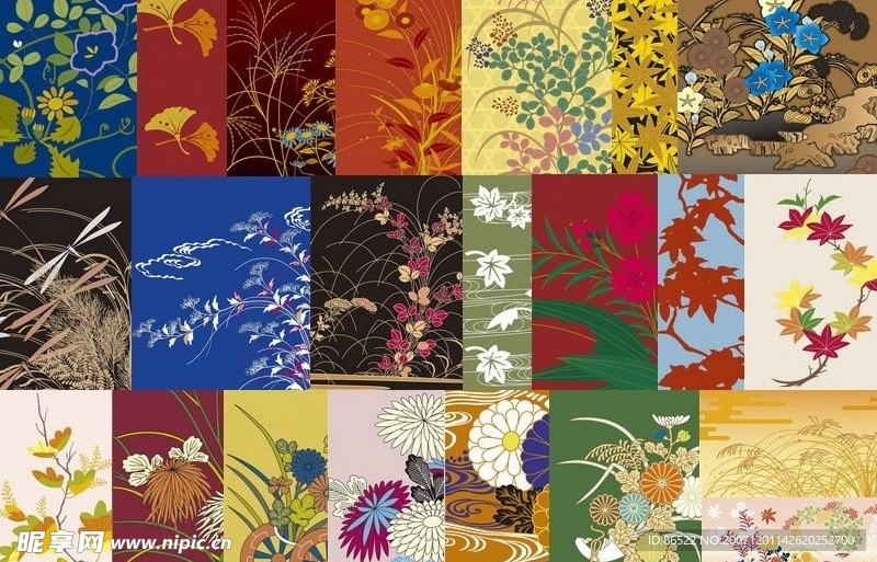 日本传统图案合集3-花卉植物(共22张)