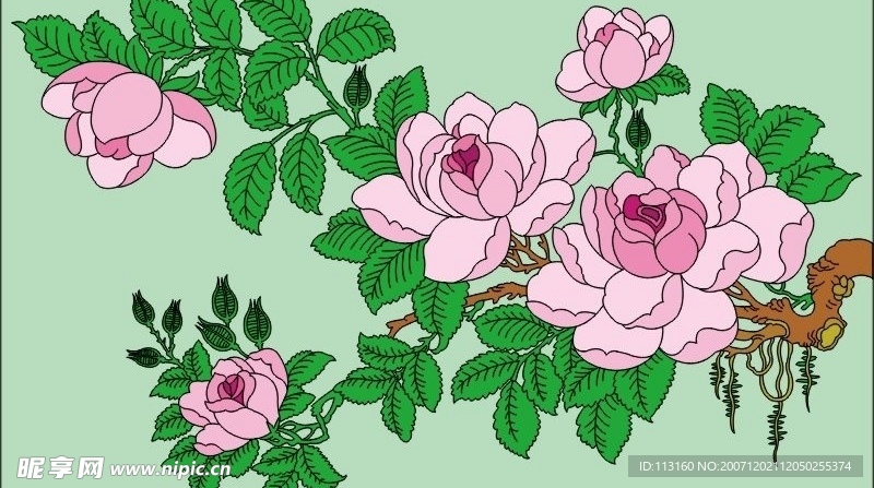 精美工笔花