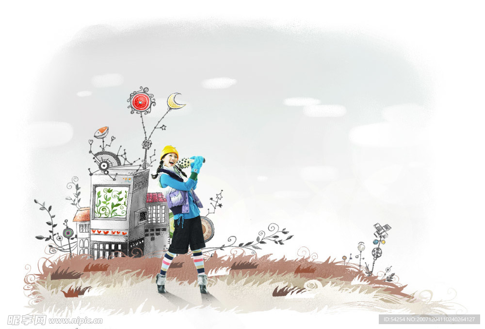 人物   梦幻  美女  背景