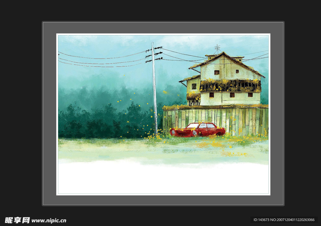 韩国唯美自然风景插画