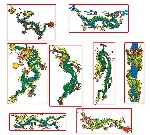 传统矢量龙纹图案91-98