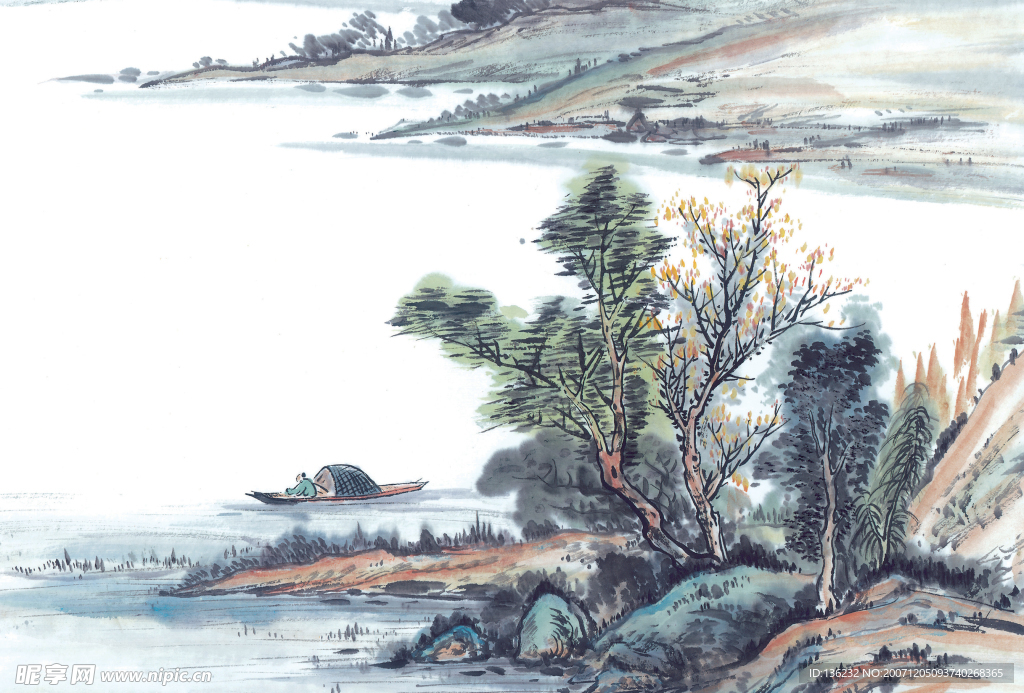 山水风景  国画