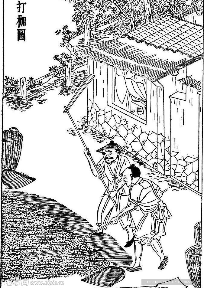 矢量古代劳作场景