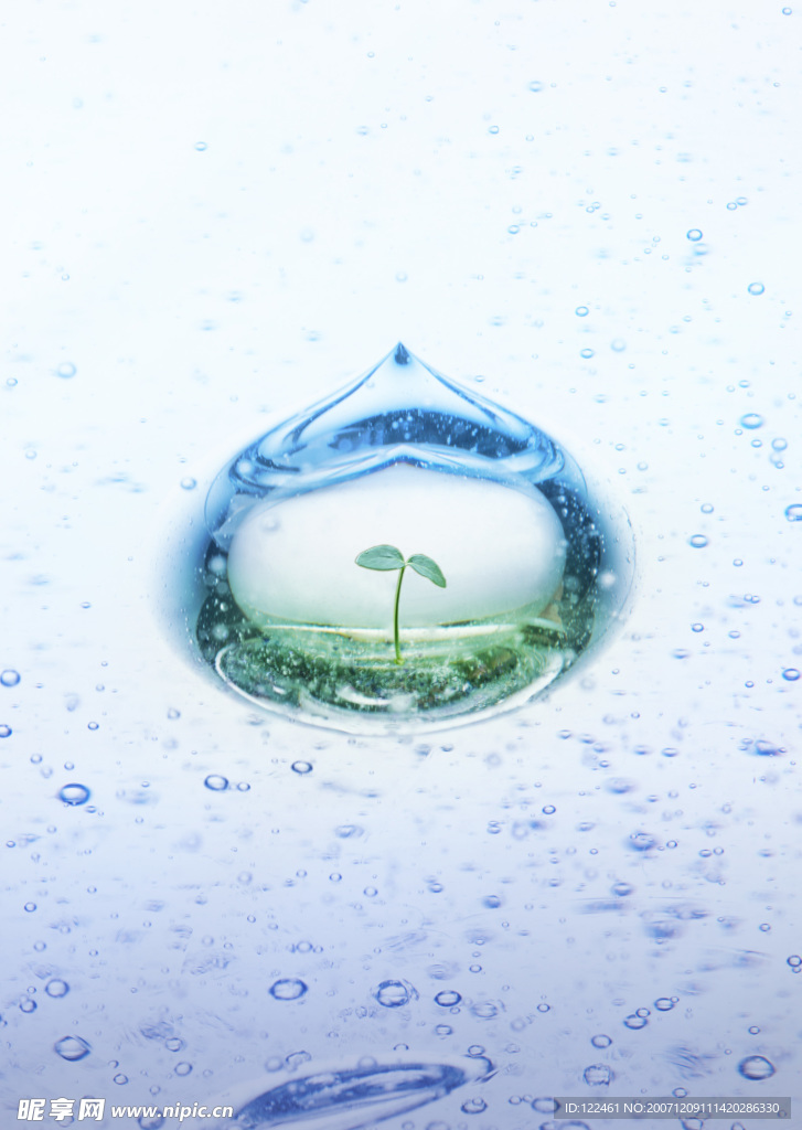 绿色 绿叶 水滴 水波 波纹 水纹