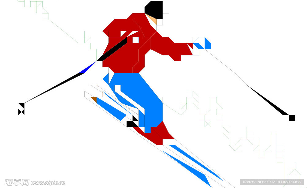 矢量 滑雪 滑雪人