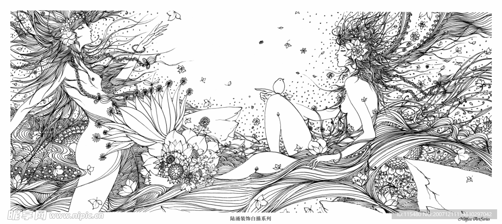 陆涌装饰白描系列