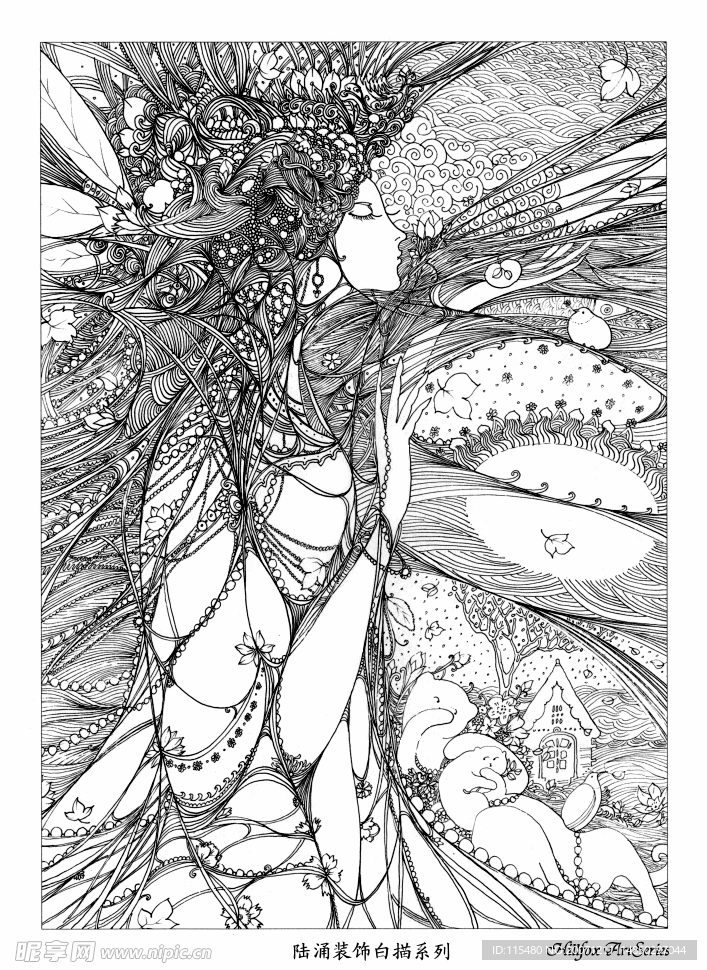 陆涌装饰白描系列