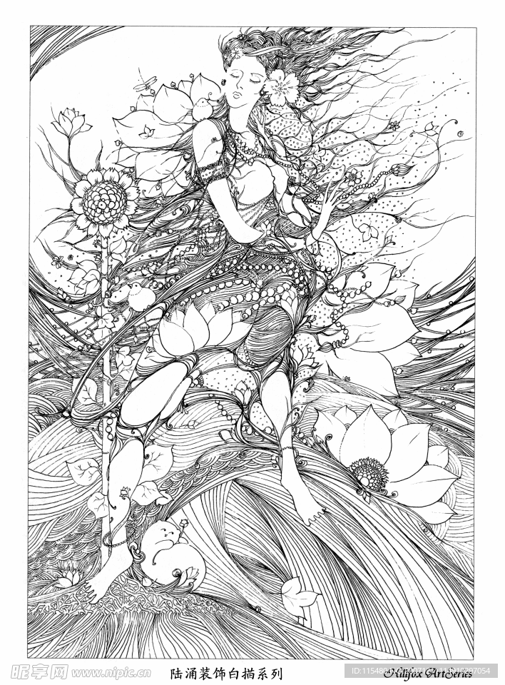 陆涌装饰白描系列
