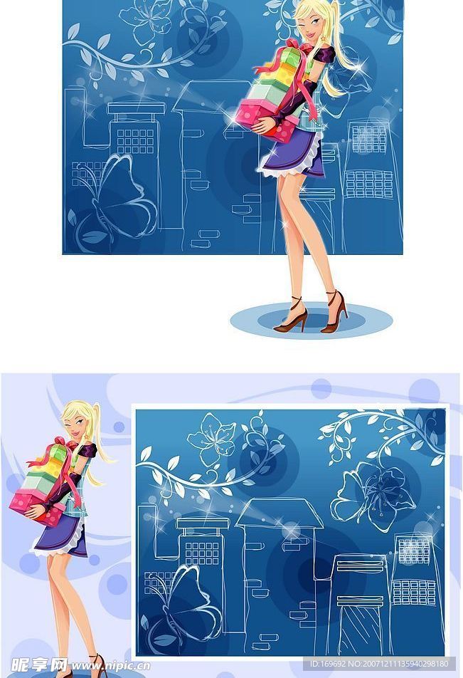 经典韩国矢量美女