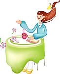 小美女数花瓣