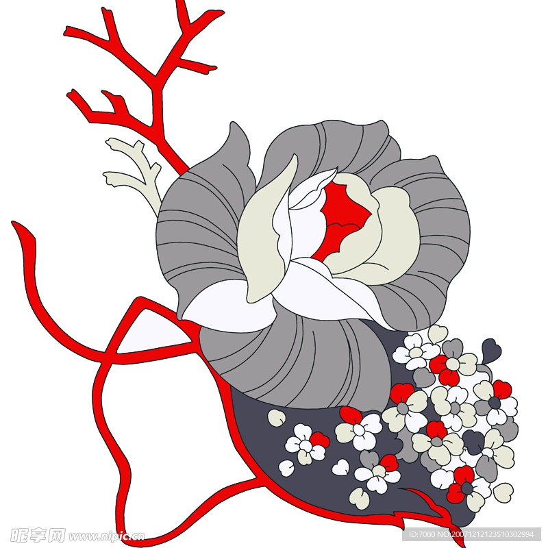 水墨花