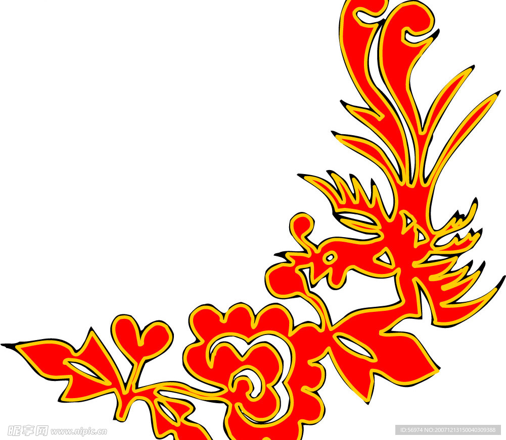 素材 凤凰 剪纸