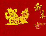 2008新春生肖鼠矢量图