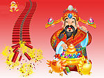 喜庆卡通图财神到