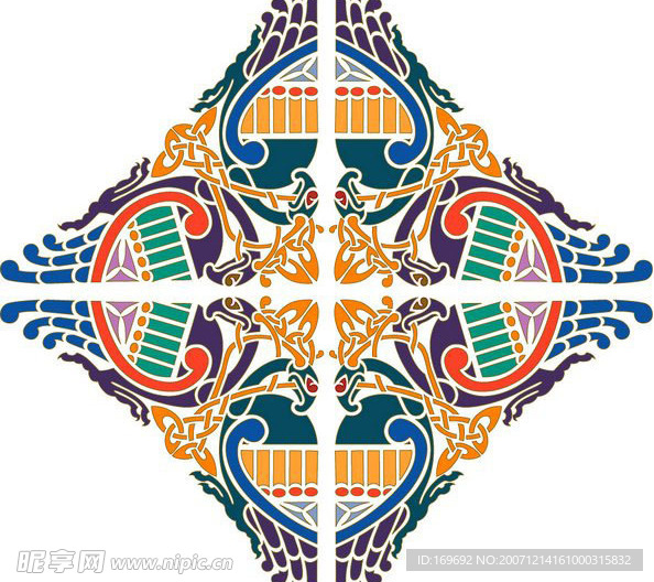 矢量花边花纹