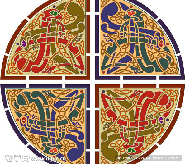 矢量花边花纹